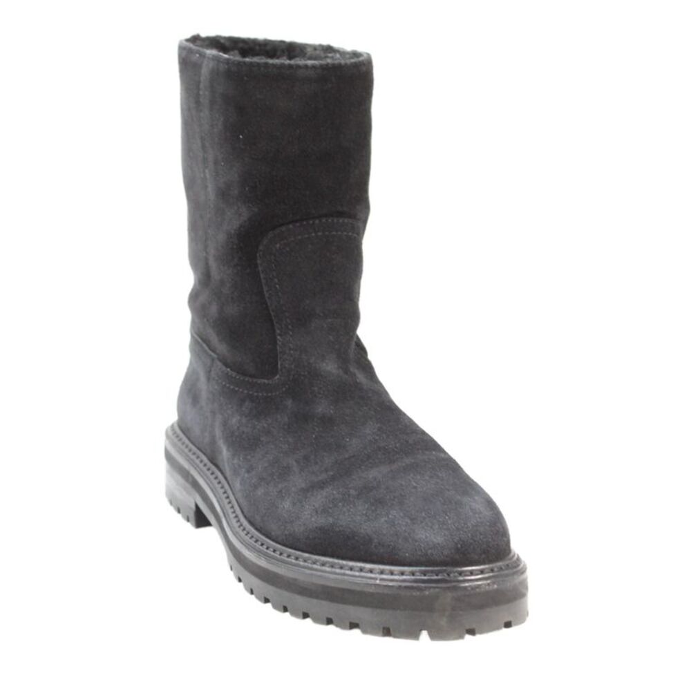Jimmy Choo Womens Suede Silver Tone Ankle Boots Black Size 36.5 6.5